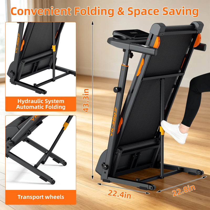 3-Level Height Adjustable Folding Treadmill, 3.0HP | SAMAG