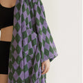 Retro Plaid Cotton Bathrobe Super Soft Absortion Hooded Loose Bath Robe Coat Towel V Neck Warm Sleepwear Robes Women Homewear