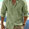 New Summer Men's Long-Sleeve Linen Shirt, Outdoor Casual | SAMAG