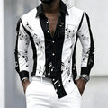Men's collared shirt with creative musical note print | SAMAG