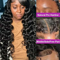 40 42 Inch HD Loose Deep Wave 13x6 Lace Front Human Hair Wigs Brazilian Curly Water Wavy 13x4 Lace Frontal Wigs For Women 250%