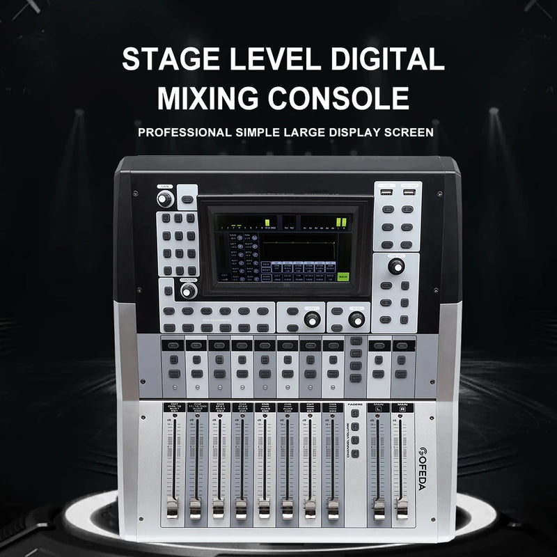 Gooermi  DM12 12 Channel Digital Audio Mixer USB DJ Mixing Console with 48V Phantom Power for Live Streaming Recording PC