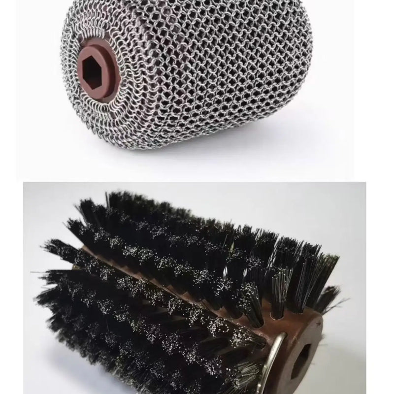 Rechargeable Electric Stainless Steel Roller Grill Cleaner Brush - Barbecue Cleaning Scrub Brush for Grills Kitchen Tools