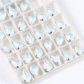 8x13mm Teardrop Crystal Sew On Rhinestone With Silver - View 9 | SAMAG