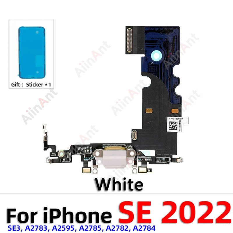 OEM Bottom USB Mic Board Quick Charger Dock Connector Charging Port Flex Cable For iPhone SE 1 2 3 6 6s Plus + Sticker