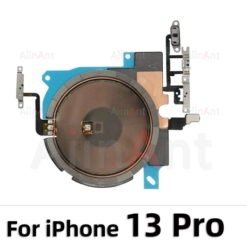 100% Test AiinAnt Power Volume Flash Light NFC Wireless Charging Flex Cable For iPhone 12 13 14 15 Pro Max Mini Plus Sapre Parts