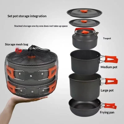 Portable Aluminum Camping Cookware Kit Lightweight | SAMAG