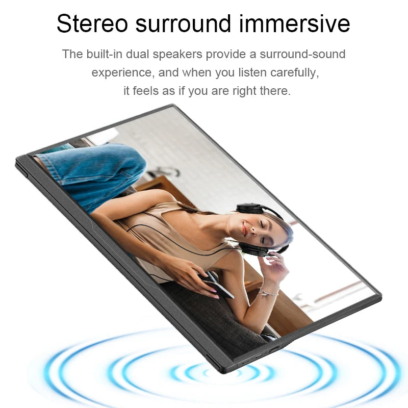14inch Ultra-thin Portable Monitor Touch 1200P IPS USB-C HDMI External Second Screen for Laptop PC Cell Phone Switch PS4/5 Xbox