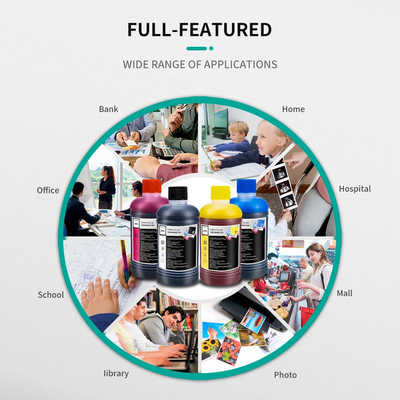 Universal Printer Ink Dye Refill Kit For Canon HP Epson 301 302 304 305 Cartridge deskjet Ecotank compatible inks