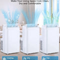 12000 BTU Portable Air Conditioner Free Standing AC Unit With Remote Control Dehumidifier Fan Auto Swing And Smart Sleep Mode Quiet Operation For Rooms Up To 500 Sq Ft White