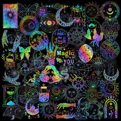 Colorful Laser Magic PET Stickers Aesthetic for DIY | SAMAG