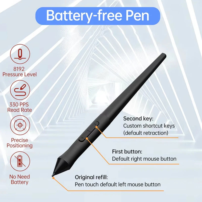 TABLIKE T1161 Graphics Drawing Tablet Ultra-thin Art Creation Sketch with Battery-free Stylus 8 Pen Nibs 8192 Levels Pressure