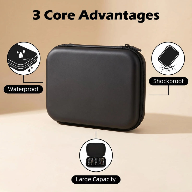 Jewelry Ring Storage Organizer Case Waterproof Shockproof Hard Shell Travel Display Box with Multi-Grid for Rings Earrings
