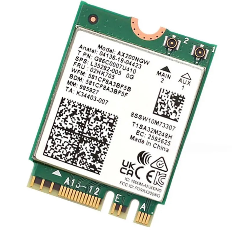 A08E - AX200 AX200NGW Network Card M.2 NGFF 2.4Ghz/5G WI - FI 6 2974Mbps Wifi 802.11Ax Bluetooth 5.2 - Visuel 3 | SAMAG