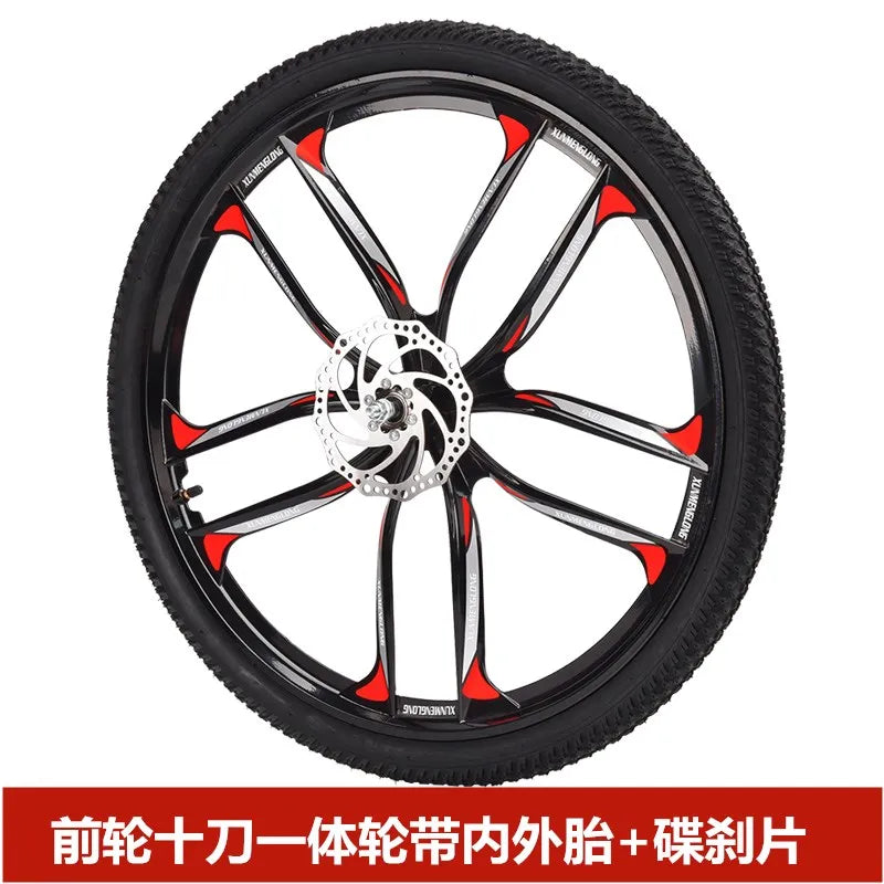 Mountain Bike Wheel Set  24 26 Inch One-Piece Wheel Rims Bicycle Wheels with Disc Brake And Shifting Function