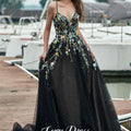 Line A Floral Fabric Wedding Dress Evening V-neck Party | SAMAG