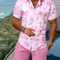 Men's Shirt Shorts Set Two Piece 3D Leaf Print Sleeve | SAMAG