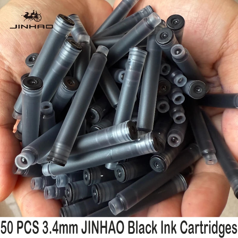 50/12 PCS JINHAO 12 Colors 2.6mm/3.4mm Fountain Pen Ink Cartridges For Majohn Hongdian Stationery School Office Supplies