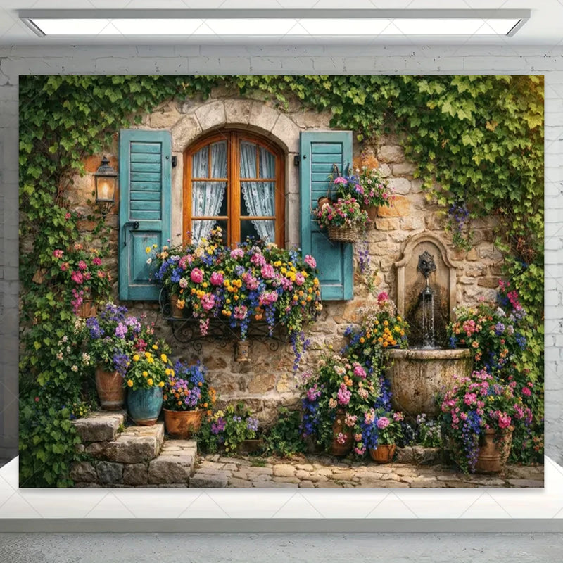 Garden Flower Windows Backdrops Indoor Floral Window Adult Birthday Party Decor Background Photography Studio Supplies Banner