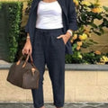 2025 Autumn Spring Casual Suit Women Cotton Linen 2 Piece Set Solid Color Loose Button Shirt + Pants Sets Daily Women's Clothing