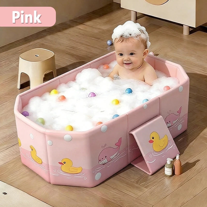 Baby Bath Keep Warm Basin Foldable Bath Basin Easy To Store Simple Bathtub Convenient To Carry for Indoor and Outdoor Travel Use