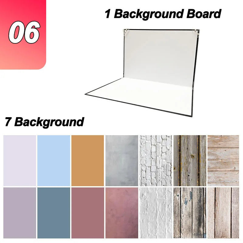 29x21cm Photography Backdrop Board 7 Pcs 2 Sided Photo Background Set 14 Wood Grain Studio Waterproof Product Photographic Props