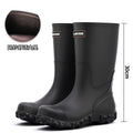 Men Rain Boots Fashion Mid-calf Rubber Boot Non Slip Fishing Rubber Galoshes Winter Warm Cotton Waterproof Shoe Резиновые Сапоги