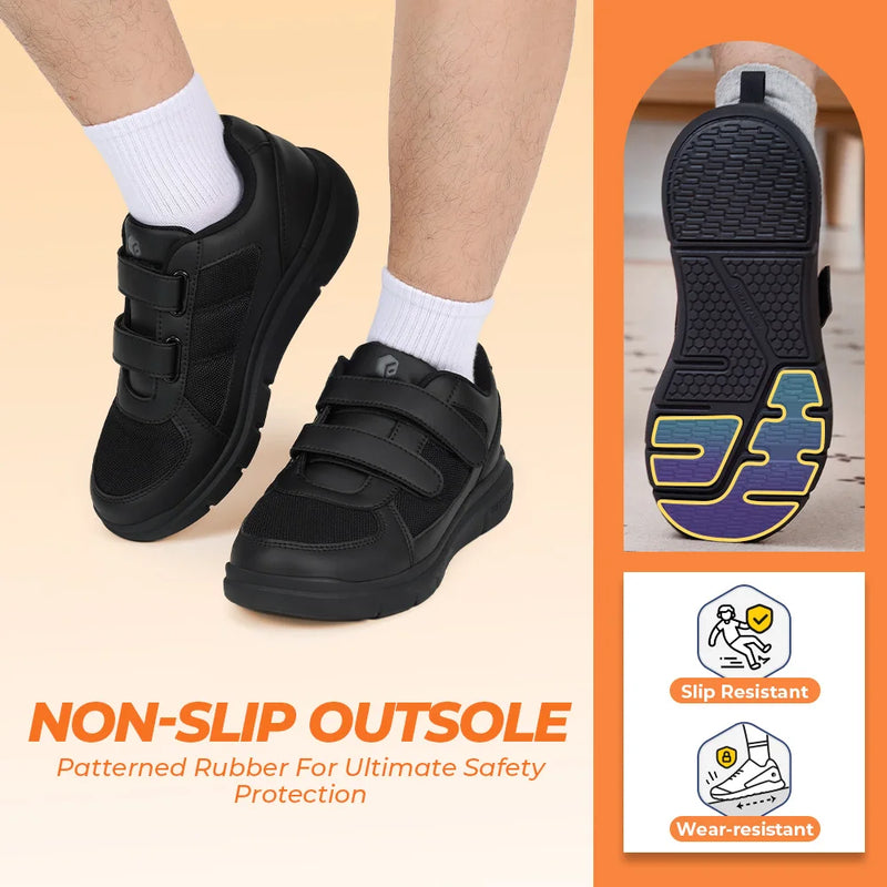FitVille Men'S Diabetic Shoes Extra Wide 4E Senior Shoe Relieve Neuropathy Suitable For Swollen Foot Pain With Arch Support