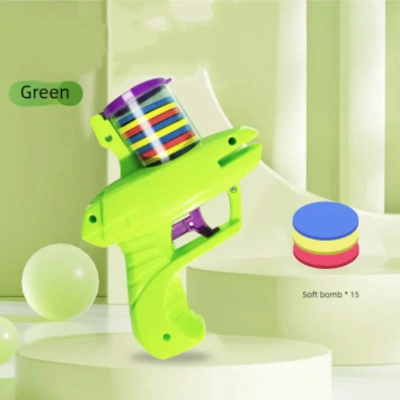 Interactive Cat Dog Toy Set with Colorful Flying Discs Pet Gun Launcher for Kitten Indoor Outdoor Training Chasing Fun