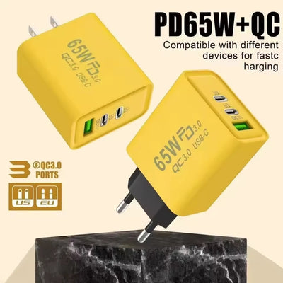 65W 3 Ports GaN USB PD Charger Fast Charging Type C | SAMAG