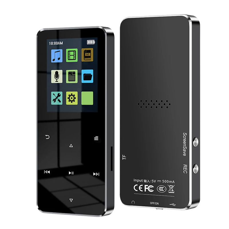 1.8 Inch 32GB/16GB/8GB Full Touch Screen MP4 Video Player BT 5.0 TFT MP3 Radio Player with E-book Recording Built-in Speaker