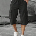 Men's 3/4-Length Cargo Shorts - Woven Twill Fabric | SAMAG