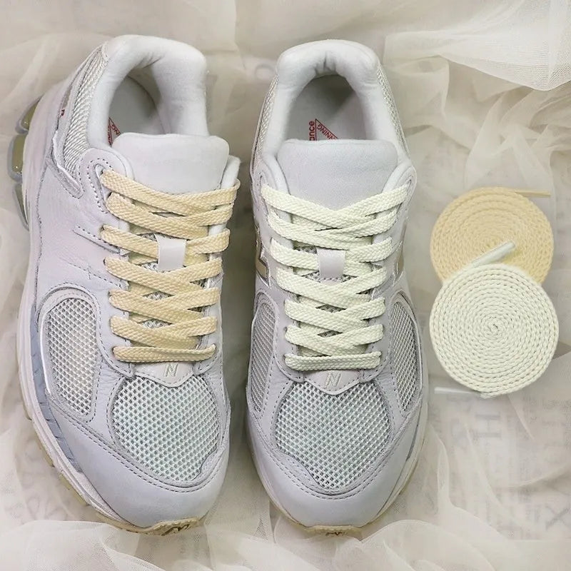 Flat Shoelaces Solid Neutral Color Replacement Shoe Strings Suitable for Sneakers Dad Shoes