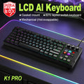Mirabox K1 PRO Visual AI Keyboard LCD Mechanical Keyboard Macro Red Axis Wired Gaming Keyboard Detachable Cable RGB Backlight