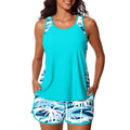 Strappy Tankini Set Two Pieces Women Printed Swimsuit | SAMAG