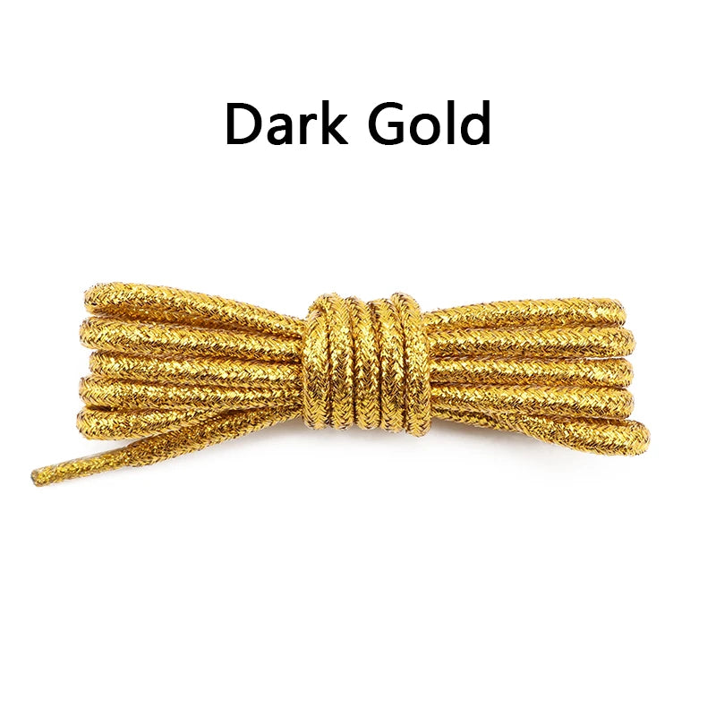 Bling Sparkle Shoe Laces for Glitter Round Shoelaces - Colorful Shiny Metallic Replacement Laces - Sneakers Boots & Casual Shoes