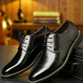 QRLQRL High Quality Mens Classic Black Comfortable Oxford Shoes  Men's Cowhide Carved Business Banquet Casual Leather Shoes