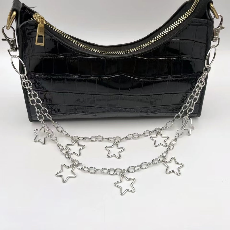 Punk Metal Crescent Geometric Bag Chain Hip Hop Hipster Cool Hundred Pair Pants Chain For Men and Women Rock and roll Accessorie
