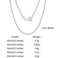ORSA JEWELS 100% 925 Sterling Silver Link Chain Necklaces Minimalism Snake/Paperclip/Box/Figaro/Chopin/Cuban Chains 40-60cm