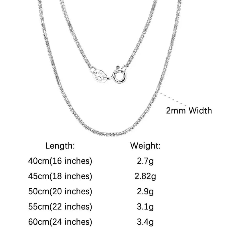 ORSA JEWELS 100% 925 Sterling Silver Link Chain Necklaces Minimalism Snake/Paperclip/Box/Figaro/Chopin/Cuban Chains 40-60cm