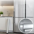 40cm metal brushed silver wall sticker stainless steel kitchen living room refrigerator countertop adhesive wallpaper