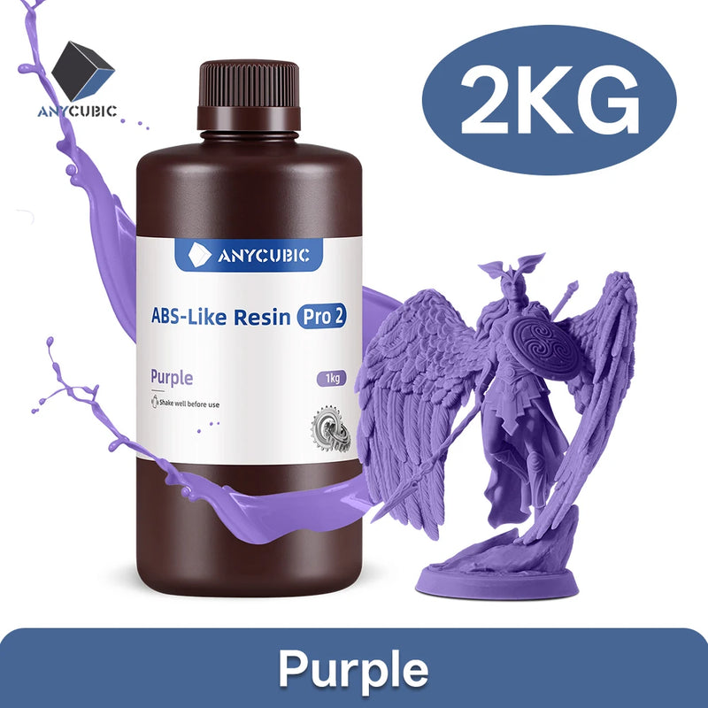 Anycubic ABS Like Pro 2 Resin 2 KG Rapid UV Curing 405nm Standard Photopolymer Resin ABS 3D Resin High Precision for LCD Printer