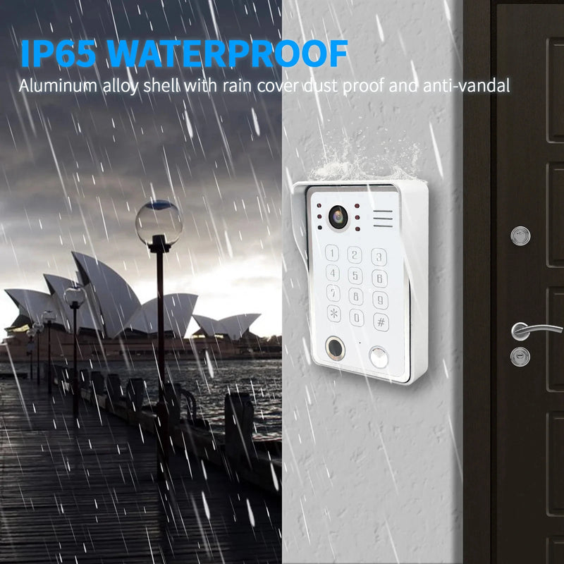 Anjielo Fingerprint 5in1 Unlock Doorbell Video Intercom for Home 10inch Touch Screen 1080P Tuya Smart Video Doorphone 4 Monitor
