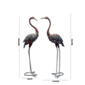 Garden Crane Statue Outdoors, Standing Heron Garden Statue, Metal Tall Bird Art Garden Sculpture for Patio Lawn Patio Ornaments