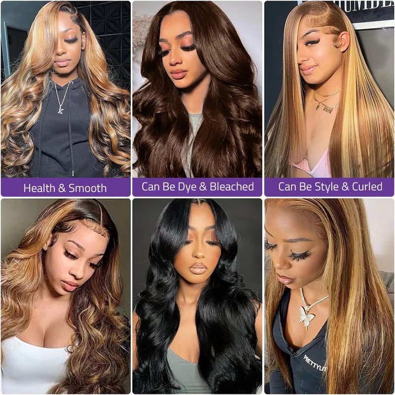 P4/27 Body Wave Highlight Lace Wigs Pre-plucked Human Hair 13X6 HD Lace Frontal Wigs 220 Density 13x4 Transparent Front Lace Wig
