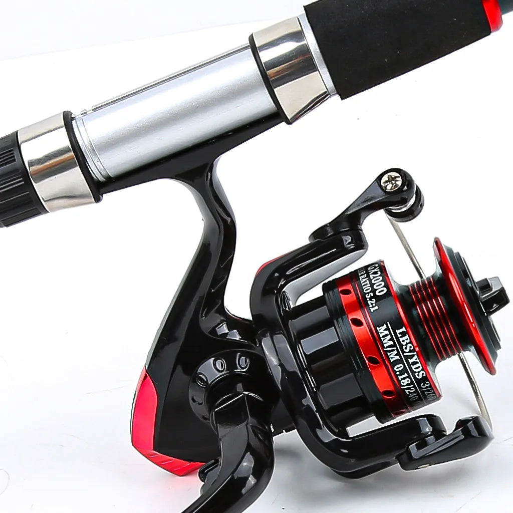 New Style Lure Fishing Equipment All-in-One Tackle Kit for Starter Anglers,Lightweight Fiberglass Fishing Rod Full Fishing Set