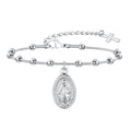 Vnox Rosary Bracelet for Women Girls, Gold Plated Stainless Steel Religious Cross and Virgin Mary Prayer - Visuel 12 | SAMAG