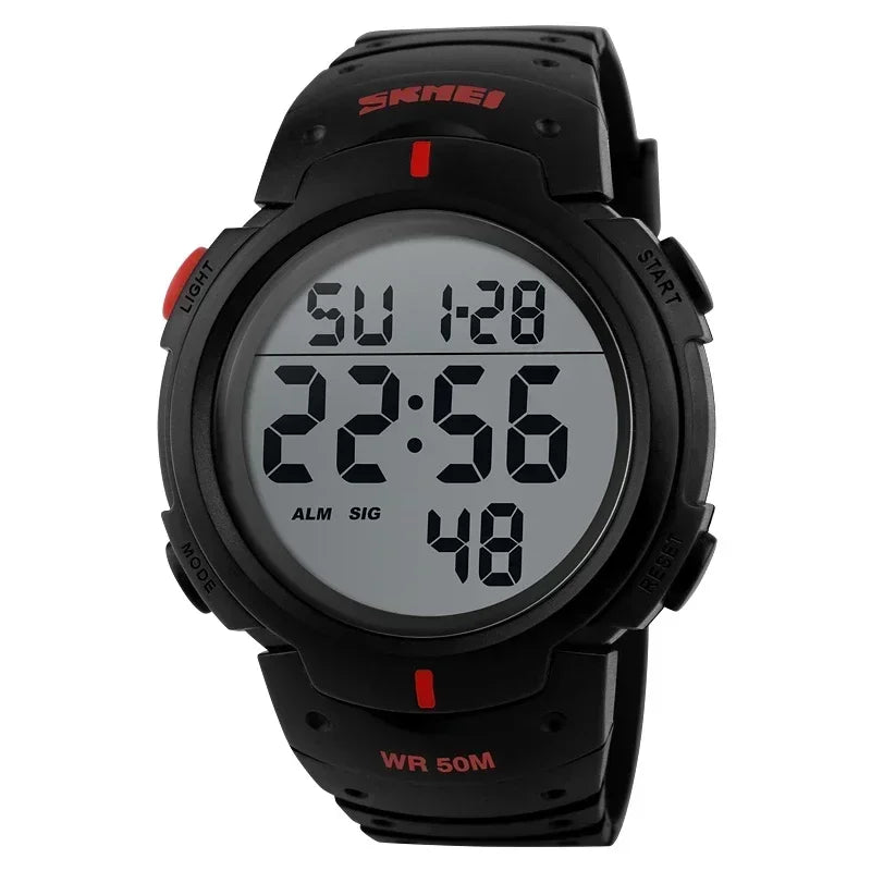 SKMEI 1068 Calendar PU Strap 5Bar Waterproof Digital Watch reloj hombre Outdoor Sport Watch Men Big Dial Fashion Simple Watches