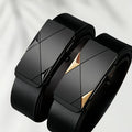 2pcs Trendy Retro Men's Automatic Buckle Belt Simple Fashion Men's Business Casual Belt High Quality Men's Clothing Accessories
