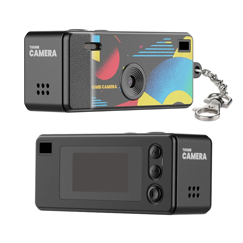 Digital Camera 0.96 Inch Mini Keychain Camera Retro Support Memory Card 1080P Very Small Camcorder Video Recorder with Flash